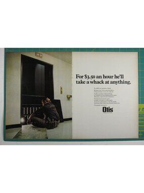 Print Ad Otis Elevator Co Maintenance Safety Professional 2 PG Vintage 1960s